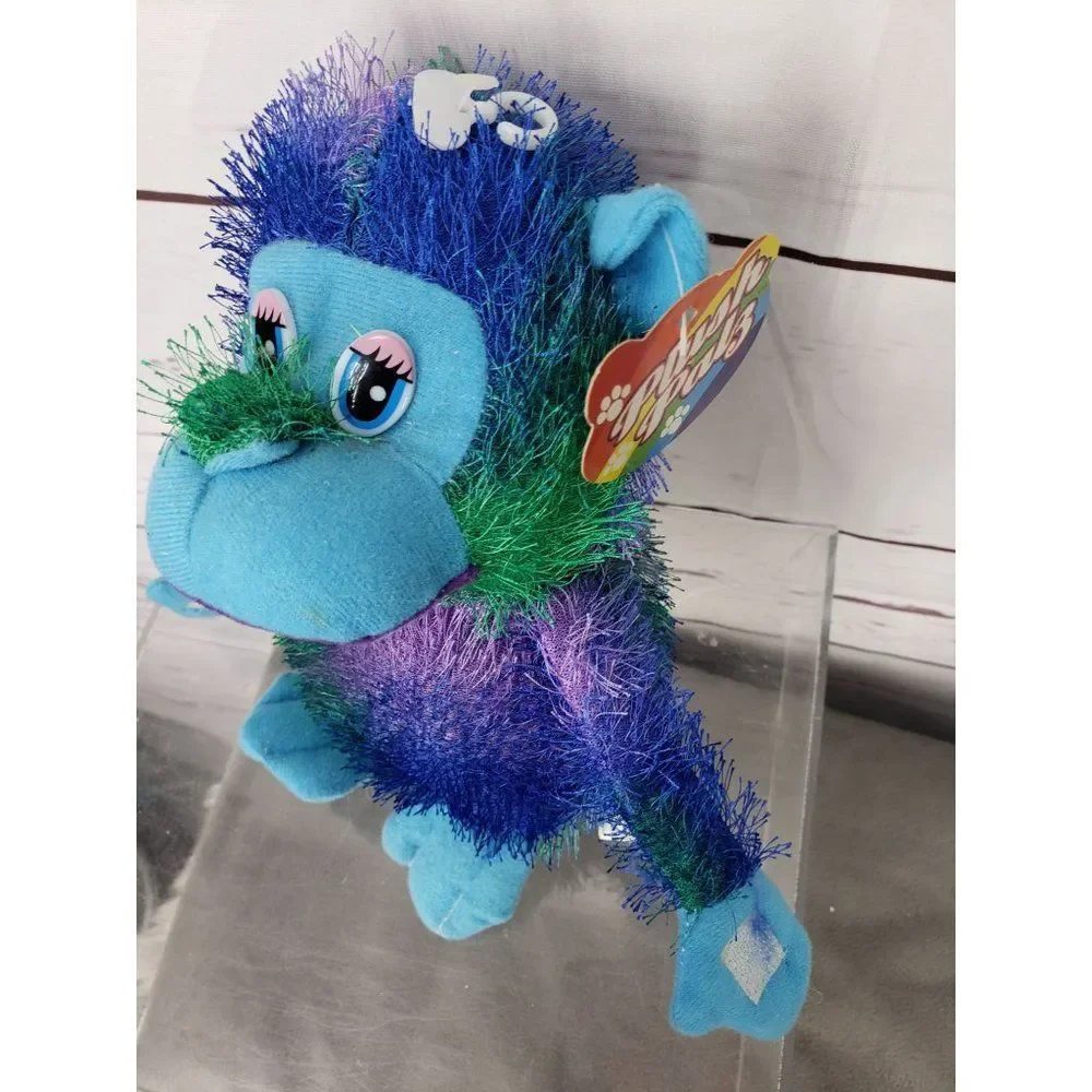 2004 fourstar‎ pals plush monkey multicolored furry fur stuffed animal toy
